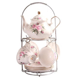 European Camellia Ceramic Tea Set