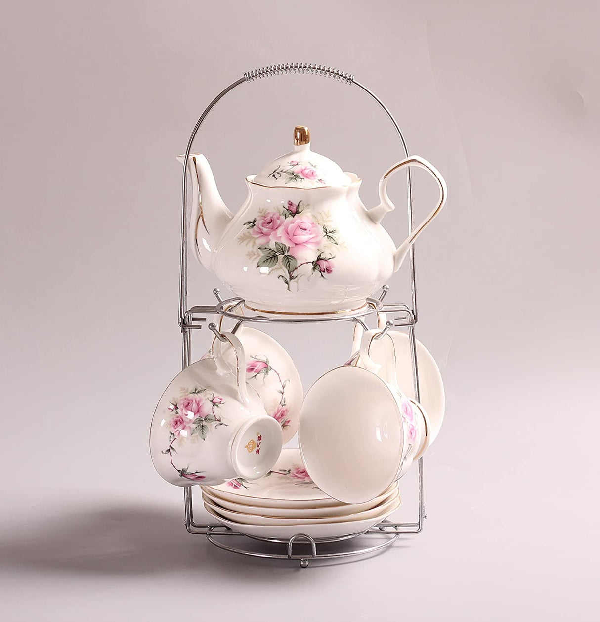 European Camellia Ceramic Tea Set