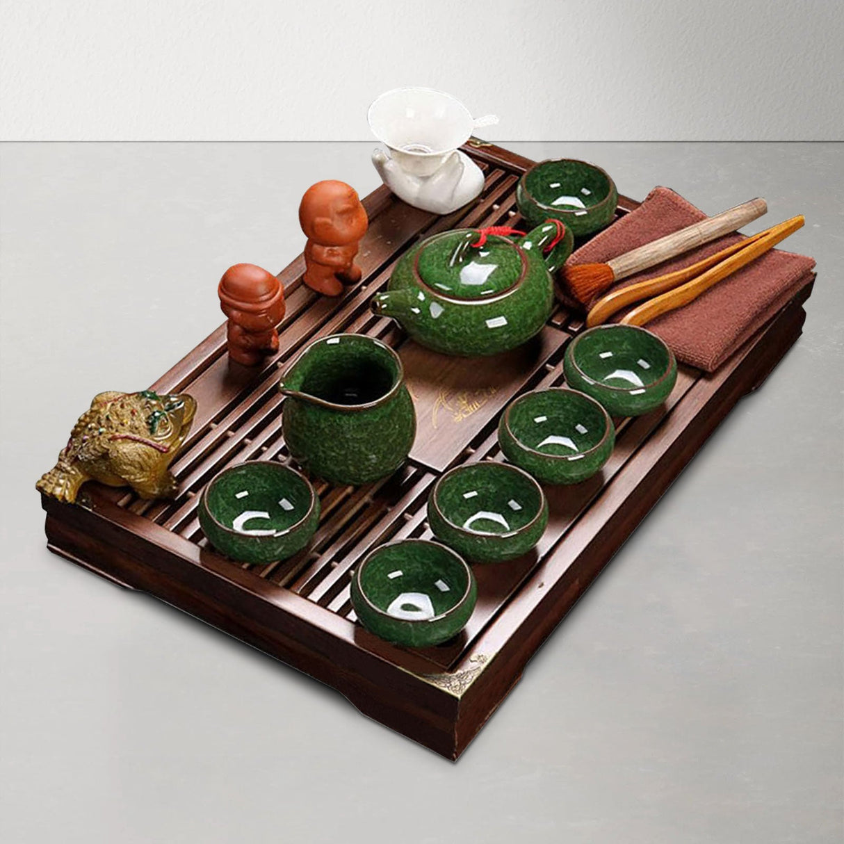 Green Ceramic Tea Cup Set