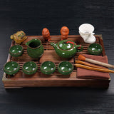 Green Ceramic Tea Cup Set