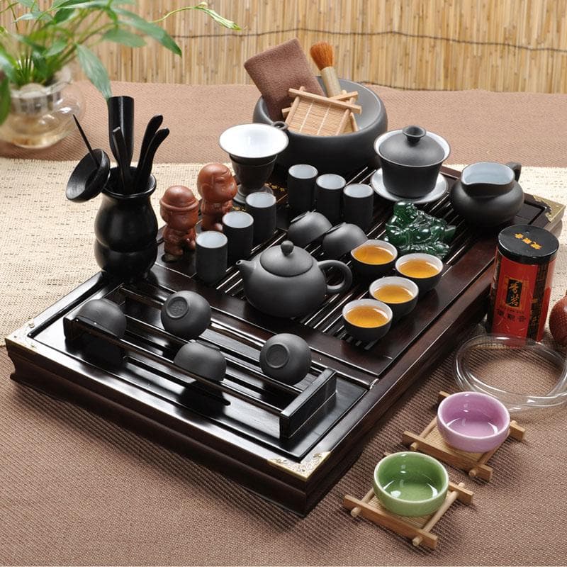 Black Ceramic Kung Fu Tea Set