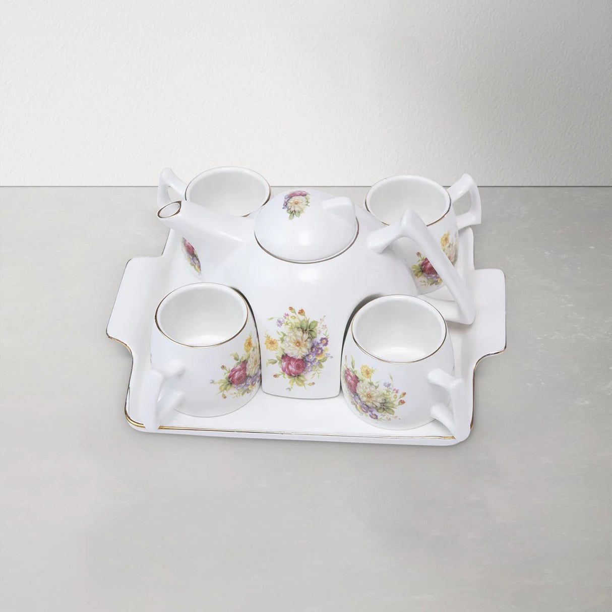 Flower Porcelain Coffee Tea Set