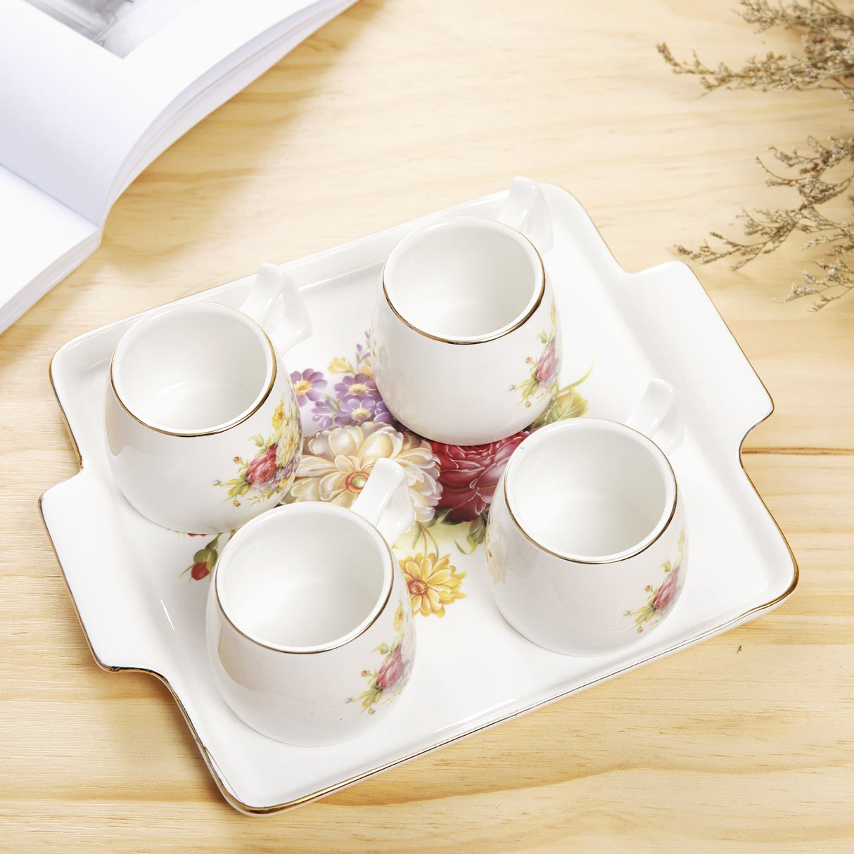 Flower Porcelain Coffee Tea Set