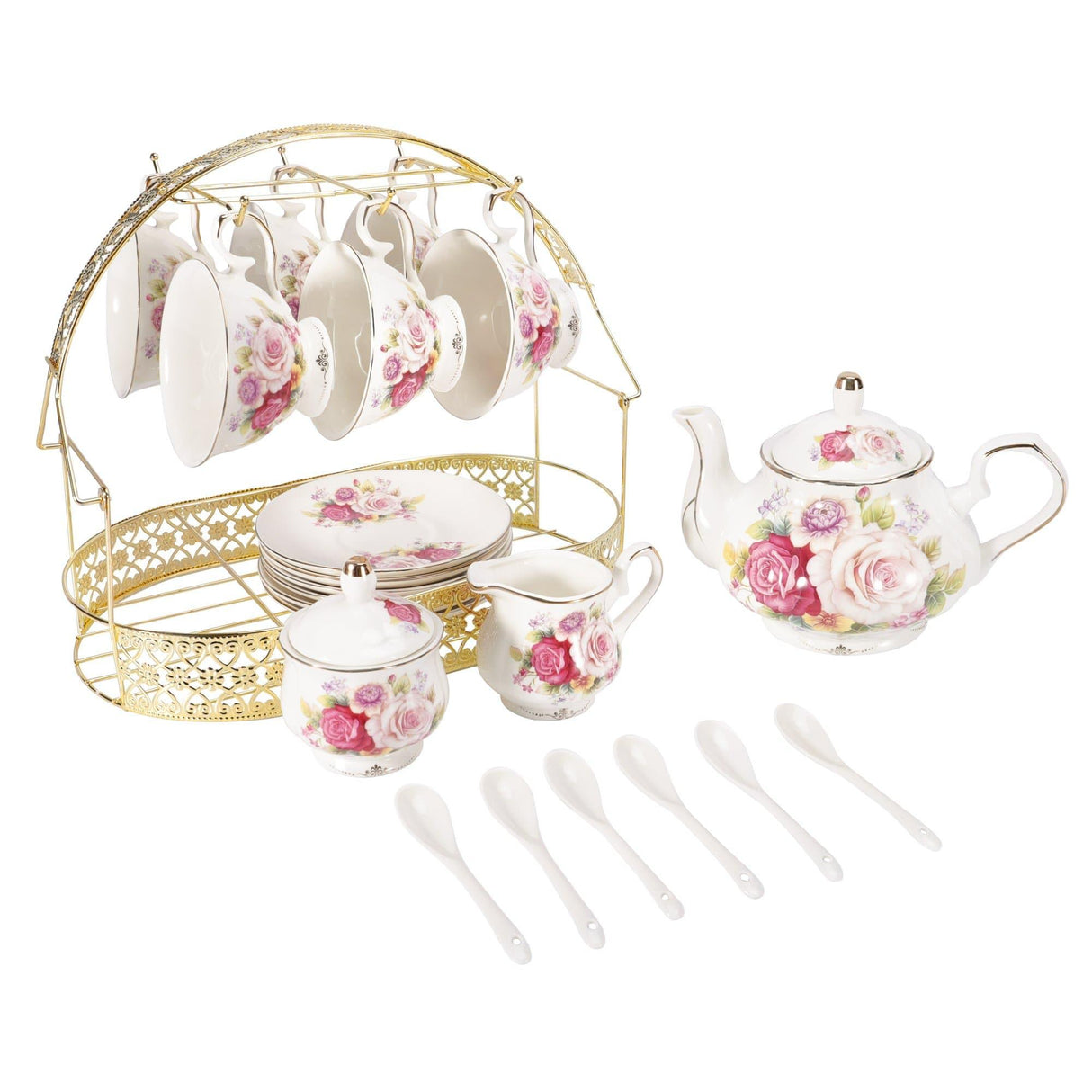 15 Piece European Bone China Tea Sets