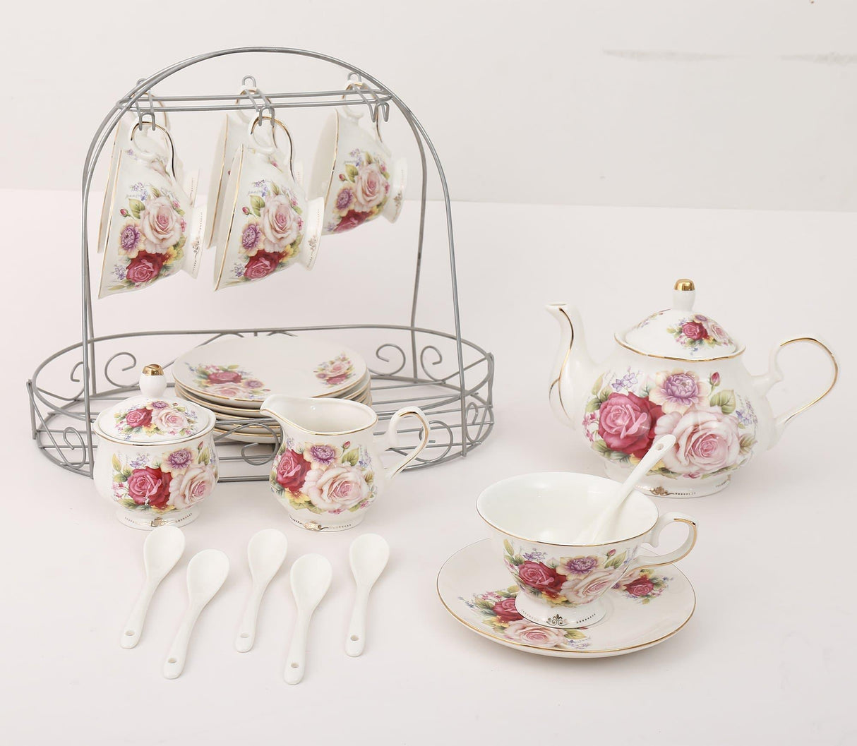 15 Piece European Bone China Tea Sets