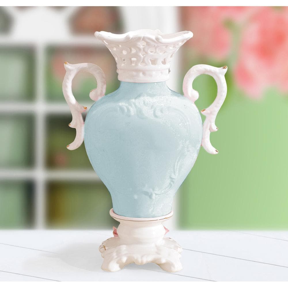 Blue European Binaural Porcelain Vase