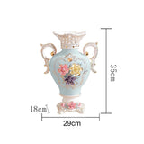 Blue European Binaural Porcelain Vase