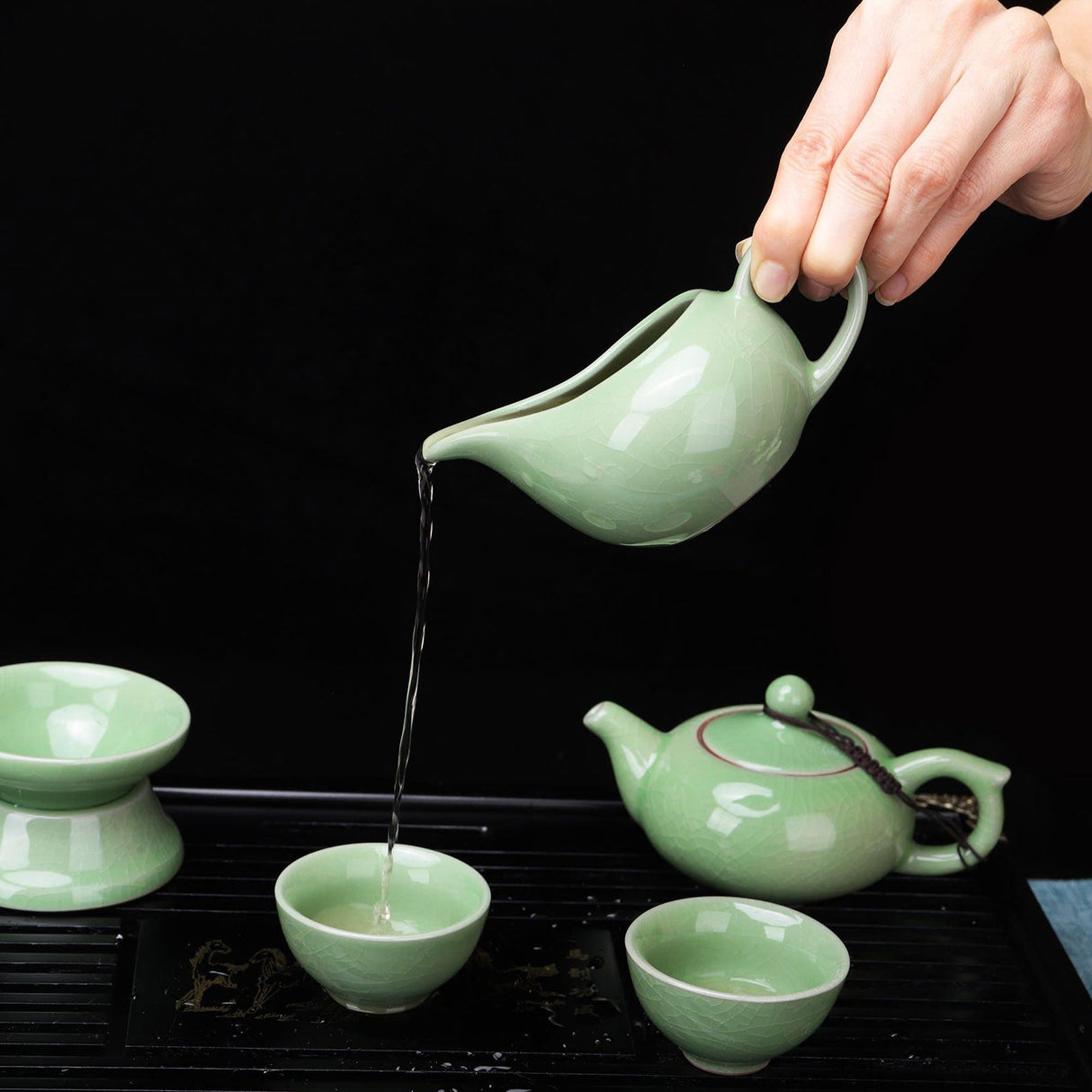 Green Chinese Ceramic Tea Set
