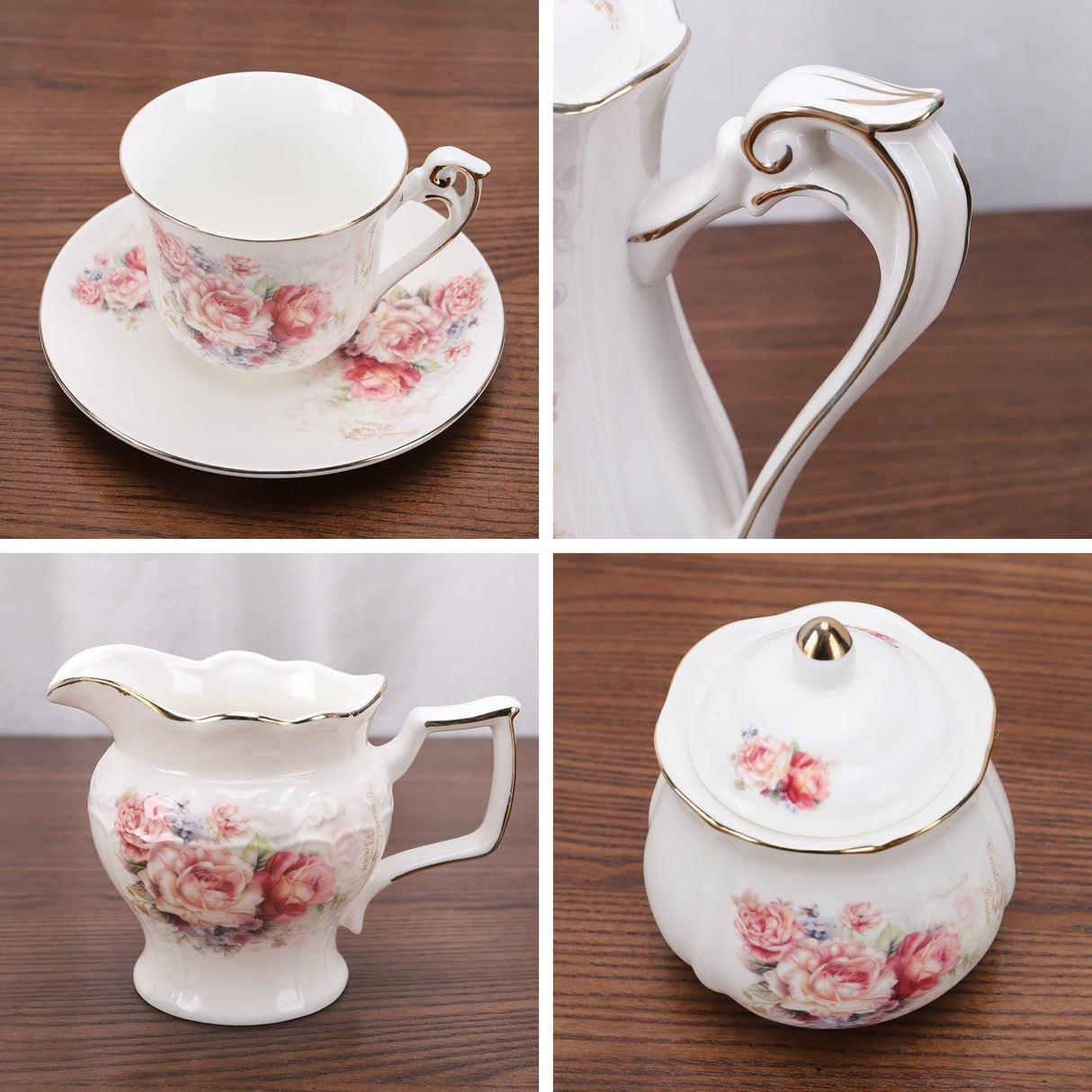 15 Pieces Vintage Porcelain Tea Set