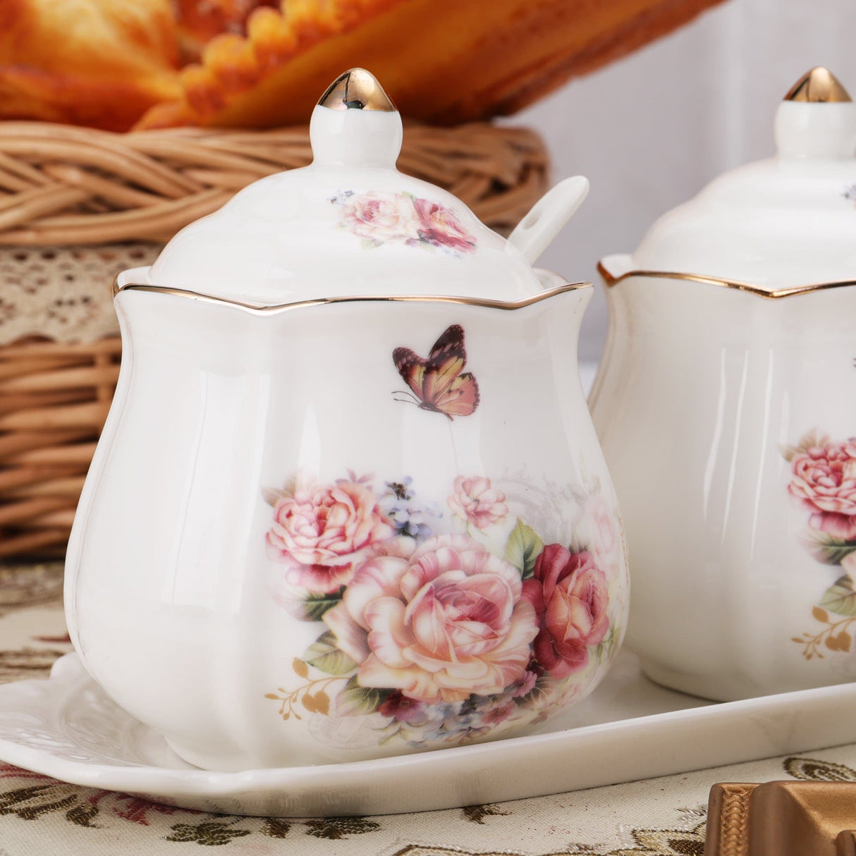 Flower Ceramic Seasoning Box Set