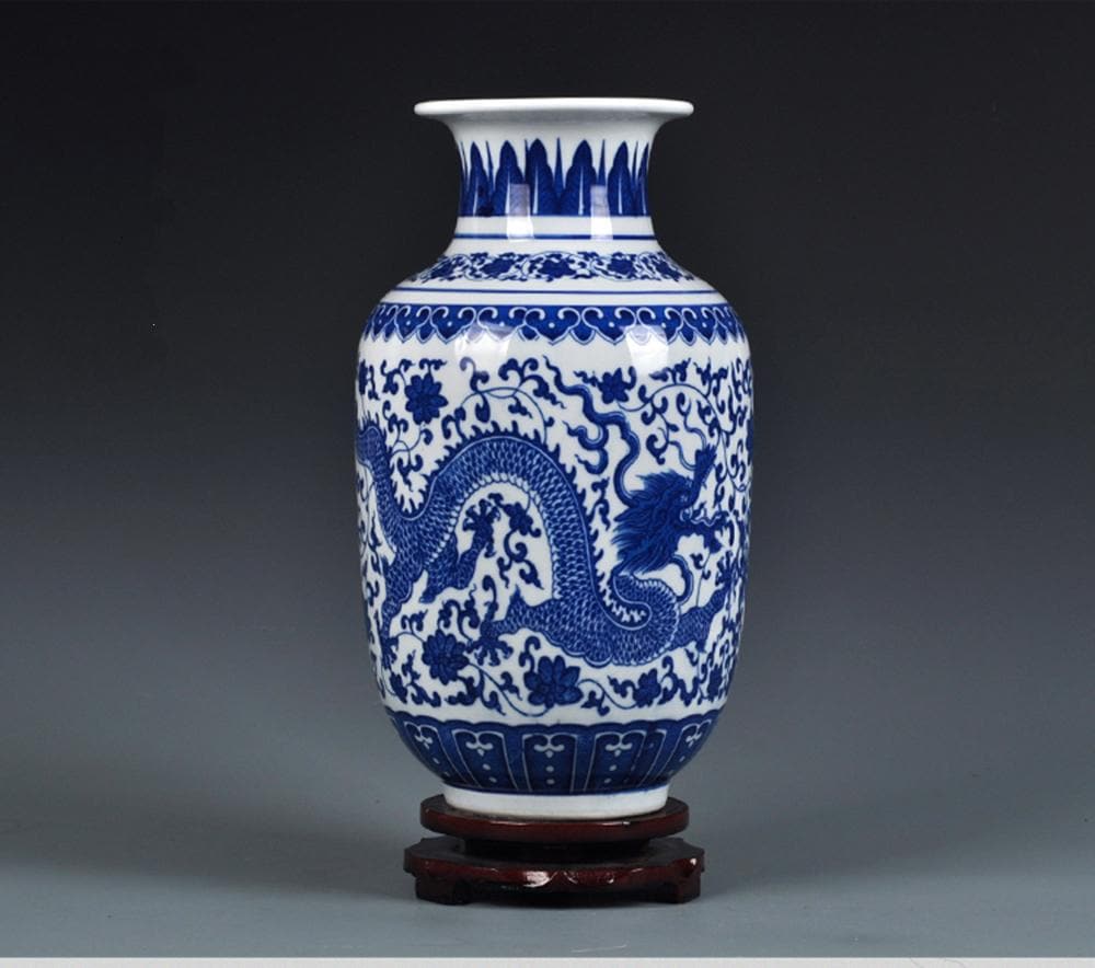 Blue Porcelain Flower Vase