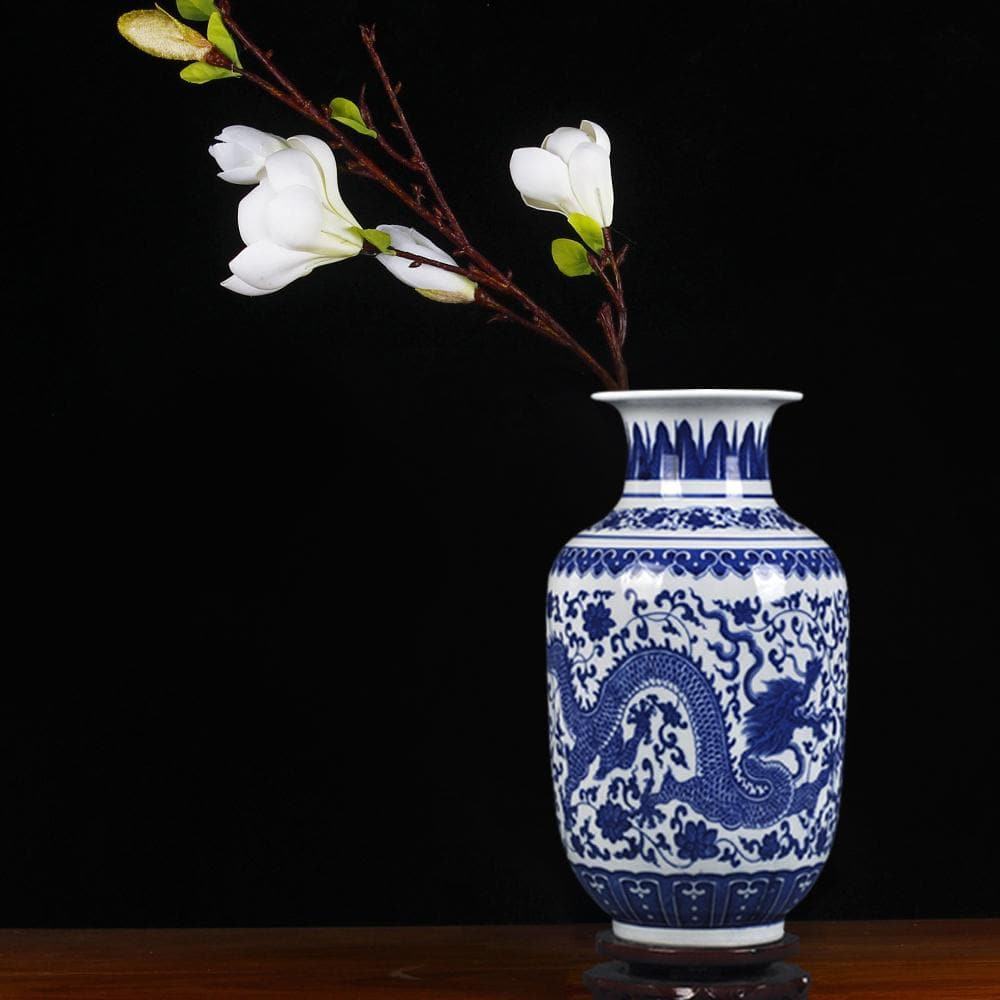 Blue Porcelain Flower Vase