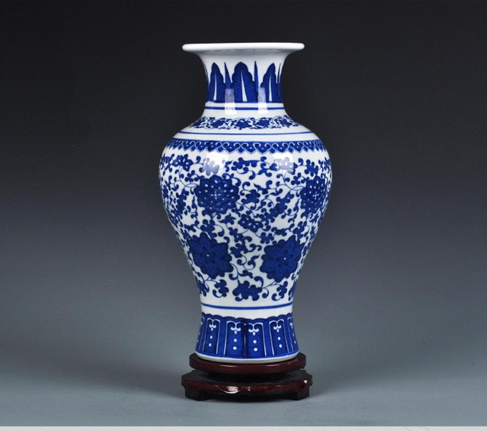 Blue Twig Lotus Porcelain Vase