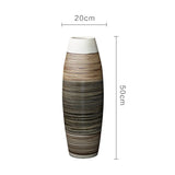 Brown Stripe Ceramic Floor Vase