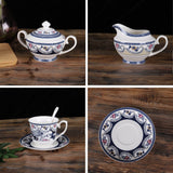 15 Pieces Blue Vintage China Tea Set