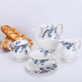 15 Pieces Blue Flowers Porcelain Tea Set