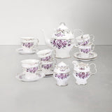 15 Pieces British Rose Porcelain Tea Set