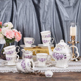 15 Pieces British Rose Porcelain Tea Set