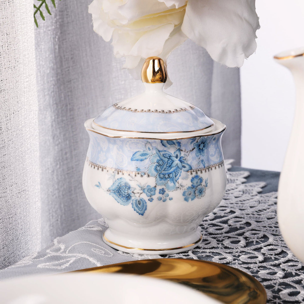 Blue Flowers Porcelain Tea Set