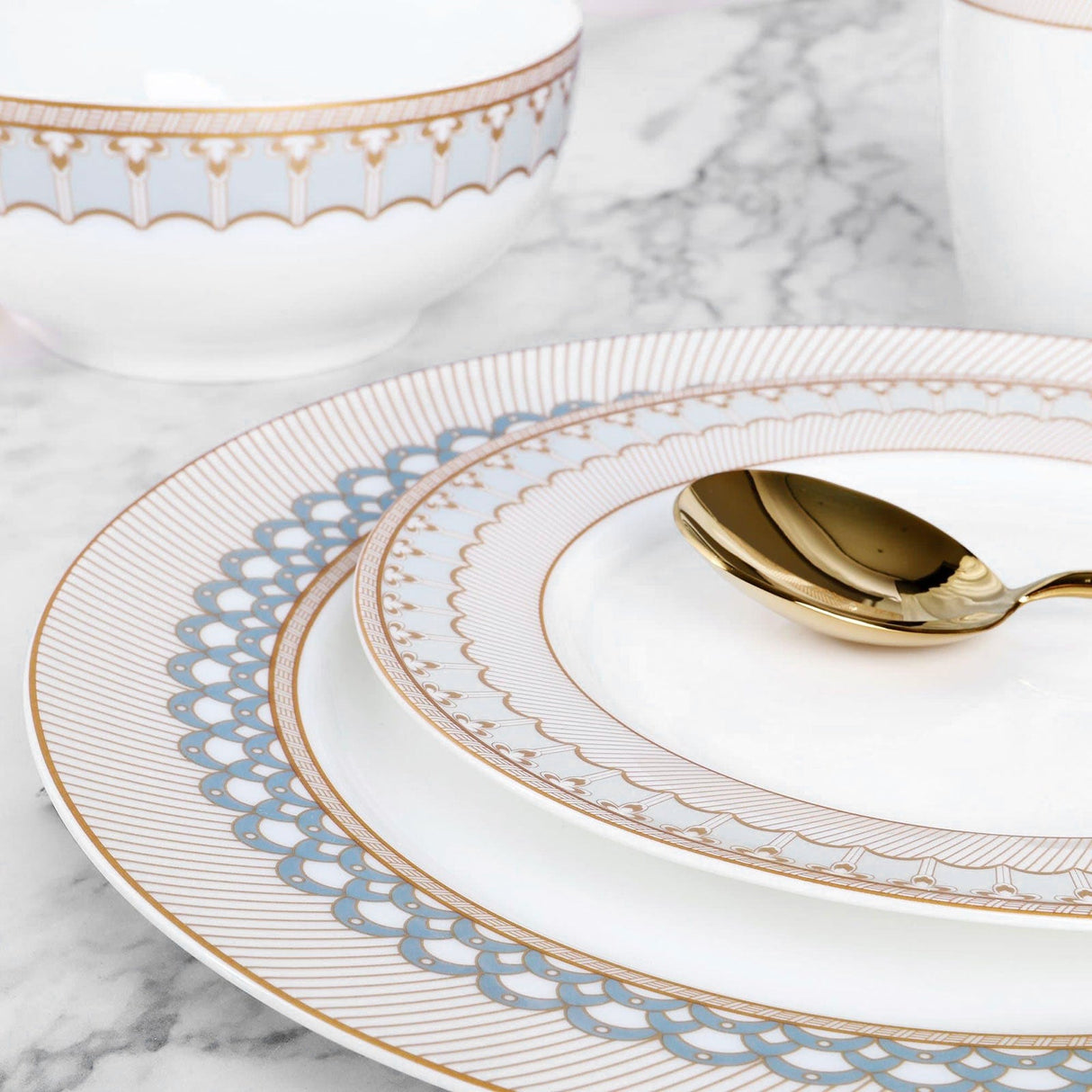 Grey Porcelain Dinner Set