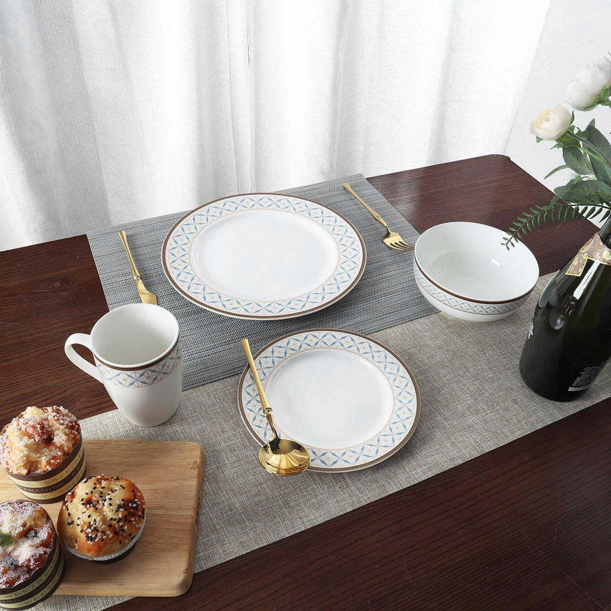 Geometric Porcelain Dinner Set