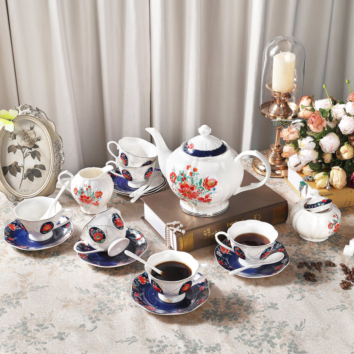 Floral Chinese Porcelain Tea Set