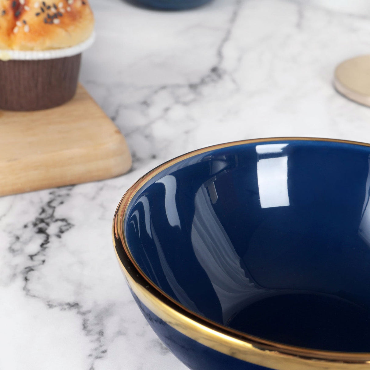 Navy Blue Porcelain Bowl Set