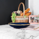 Navy Blue Porcelain Pasta Bowl Set