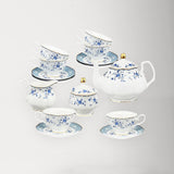 Blue Floral Porcelain Tea Set