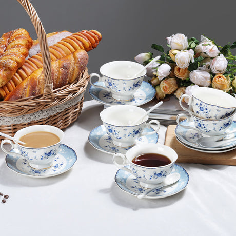 Blue Floral Porcelain Tea Set