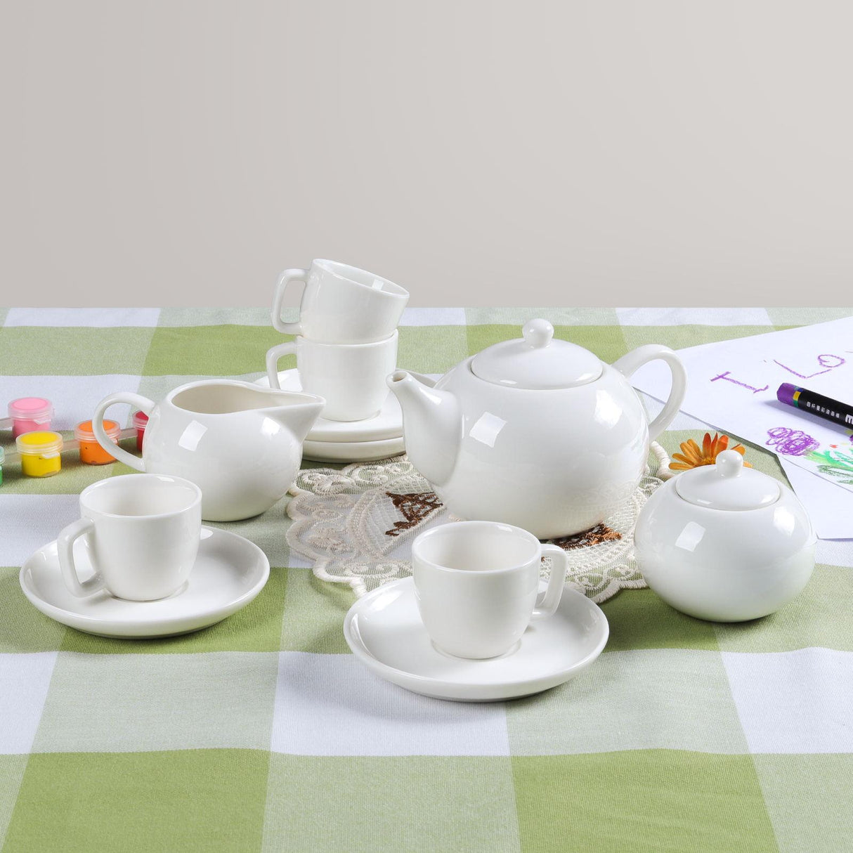 Lead-Free Porcelain DIY Tea Set