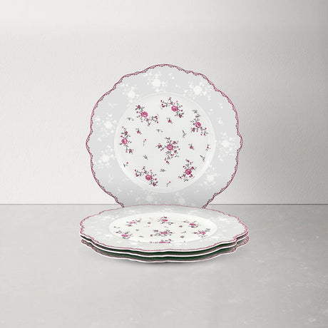 Porcelain Square Round Plates Set
