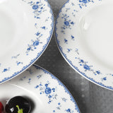 Blue Floral Porcelain Plates Set
