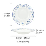 Blue Floral Porcelain Plates Set