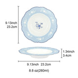 Blue Floral Porcelain Plates Set