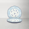 Blue Floral Porcelain Plates Set