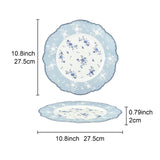 Blue Floral Porcelain Plates Set