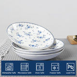 Blue Floral Porcelain Plates Set