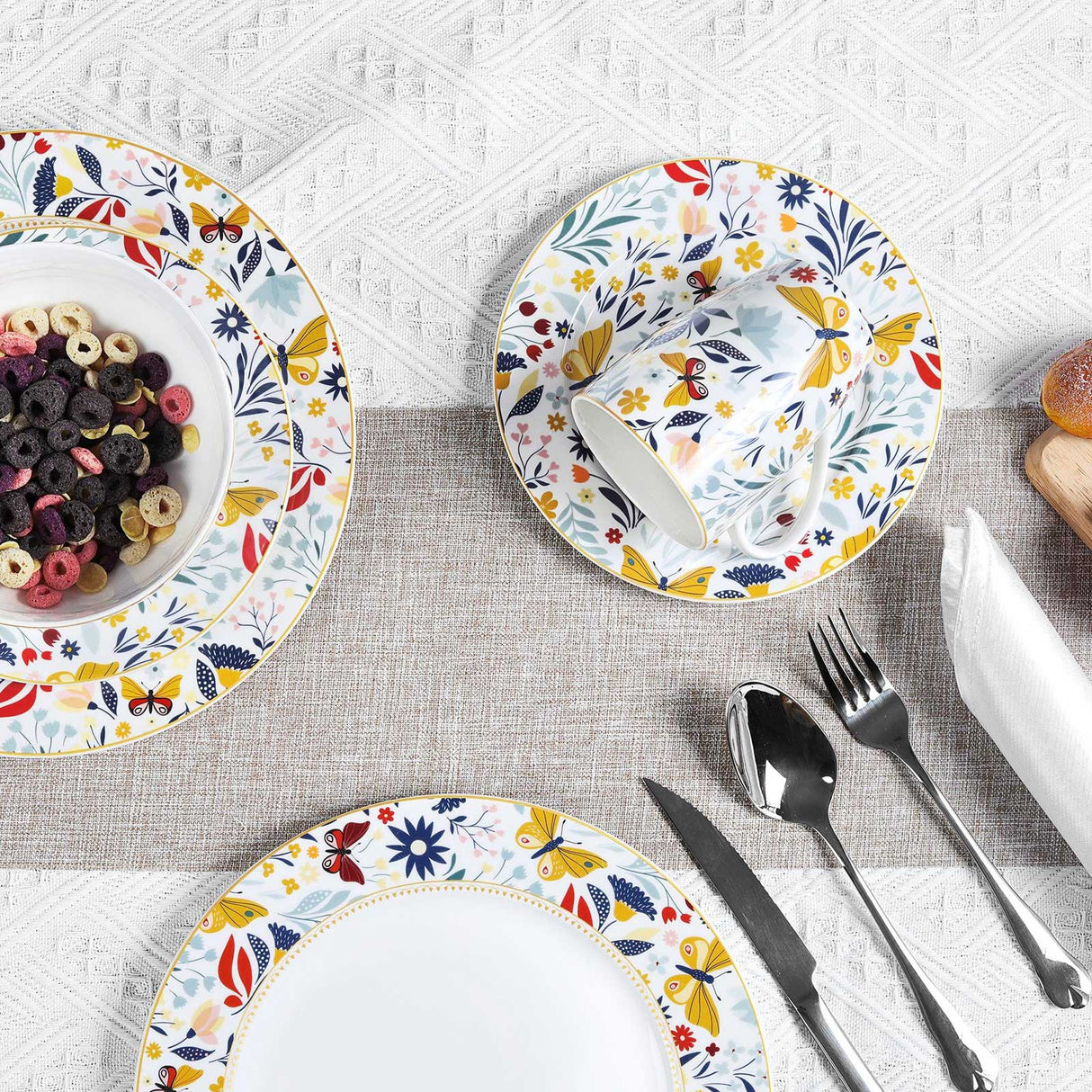 Butterfly Floral Porcelain Tableware Set