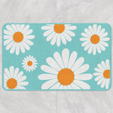 Feblilac White Daisy Green Bath Mat, Flower Bathroom Rug, Floral Soft Plush Water-Absorbent  Multiple Sized Floral Anti Slip Toilet Mat, Soft Thick Bathroom Carpet, Art Bathroom Mats, Best Bath Rugs, Hot Shower Mat Non Slip, Toilet Rug