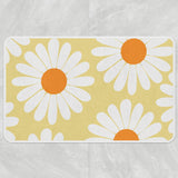 Feblilac White Daisy Green Bath Mat, Flower Bathroom Rug, Floral Soft Plush Water-Absorbent  Multiple Sized Floral Anti Slip Toilet Mat, Soft Thick Bathroom Carpet, Art Bathroom Mats, Best Bath Rugs, Hot Shower Mat Non Slip, Toilet Rug