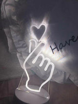 Finger Heart Style 3D Night Light