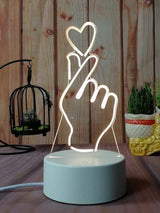 Finger Heart Style 3D Night Light