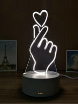 Finger Heart Style 3D Night Light