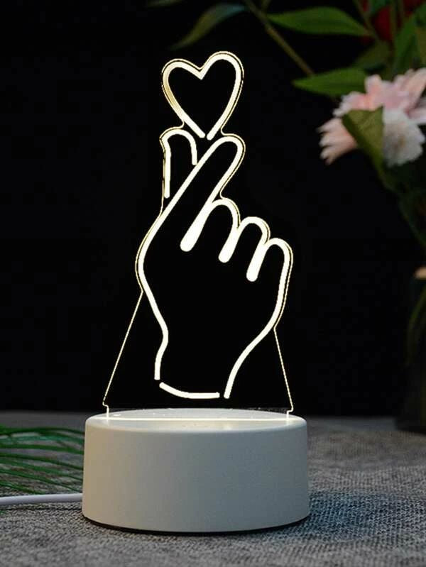 Finger Heart Style 3D Night Light
