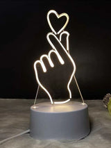 Finger Heart Style 3D Night Light