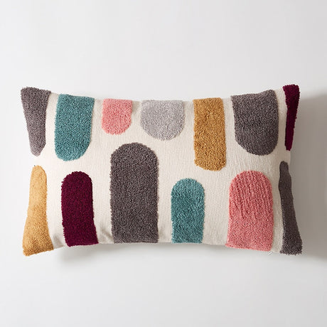 Abstract Geometric Cushion Cover Throw Pillow with Embroidery