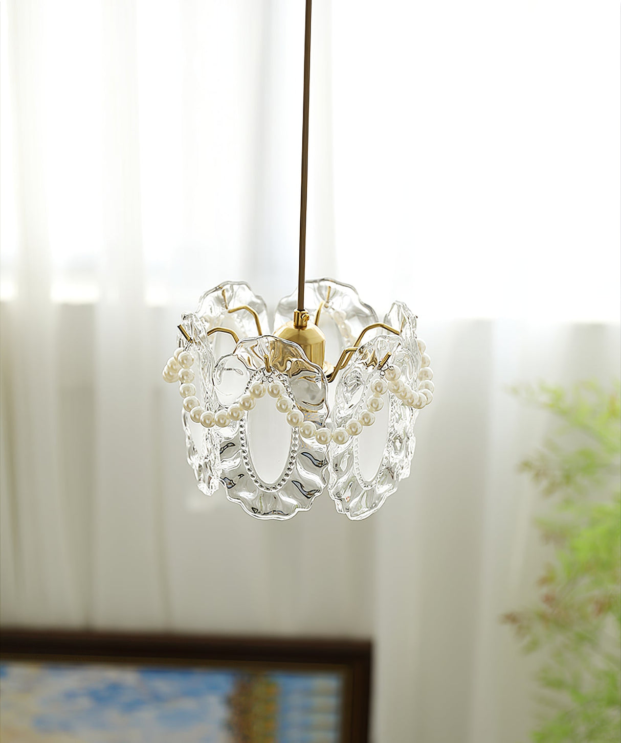 Floral Glass Pendant Lamp