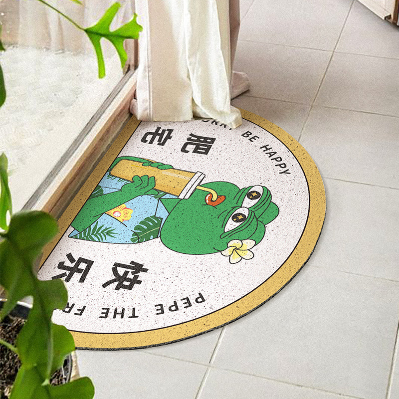 Funny Green Frog Entrance Door Mat