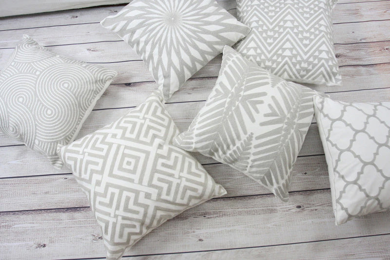 Garion Gray Embrodiered Pillow Covers